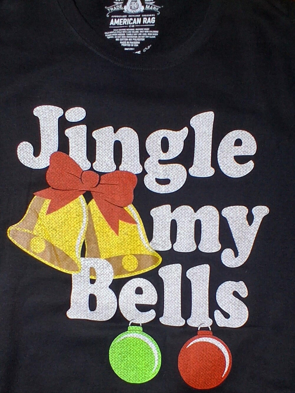 American Rag Black Crewneck 'Jingle My Bells' Graphic Sweater